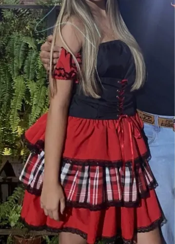 vestido de quadrilha - vermelho