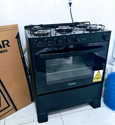 Fogão NOVO mesa de vidro, 5 bocas, Suggar
