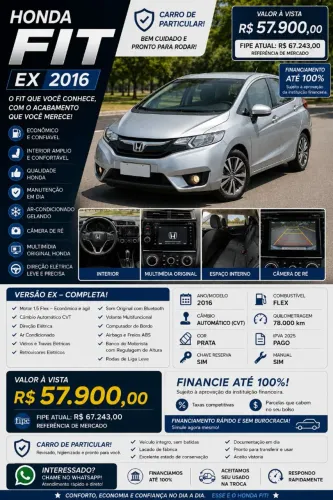 Honda Fit Ex/s/ex 1.5 Flex/flexone 16V 5P Aut. 2016