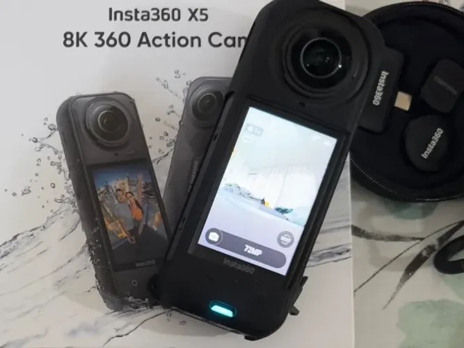 Insta360 X5 + Kit Original (bateria+Selfie + Mic + Bike + Peito)