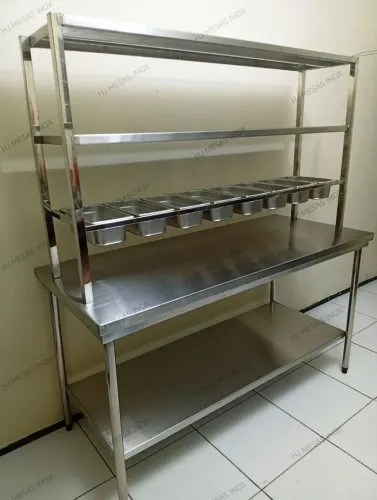 Mesa inox condimentadora