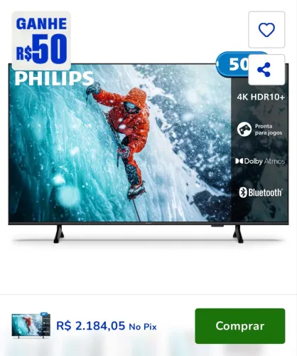 Smart TV Philips 50" 4K