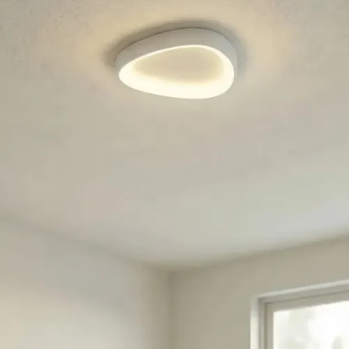 Lustre de Teto Plafon LED Seixos 28w Branco Quente 3000K Moderno