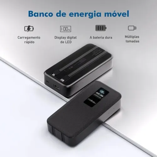 Power Bank 10.000mAh Com Cabos Embutidos Carga Rápida 22.5w - Fazemos Entrega