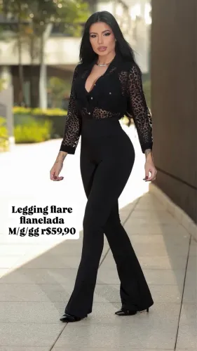 Calça flare Peluciada 