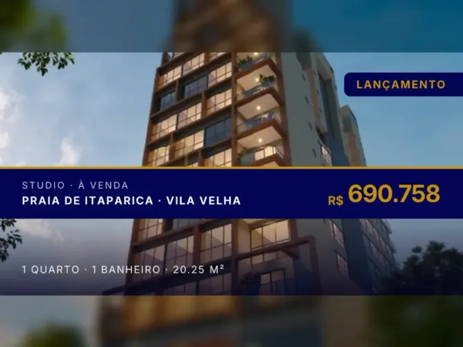 Studio à venda na Praia de Itaparica: Conforto e praticidade em Vila Velha!