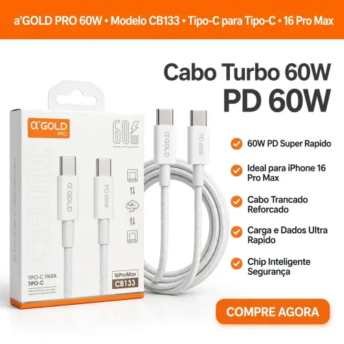 Cabo de carregador tipo C