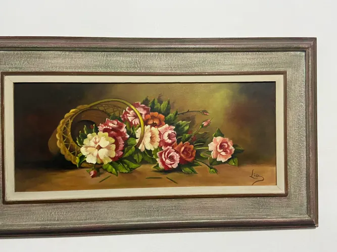 Quadro de Flores Pintado à Mão - Peça Única com História