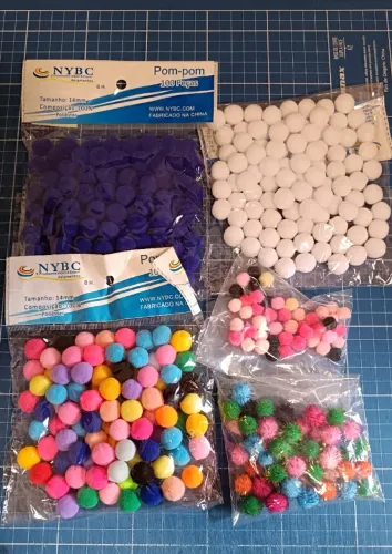 Pompom Solto Sortido 14mm - 300und