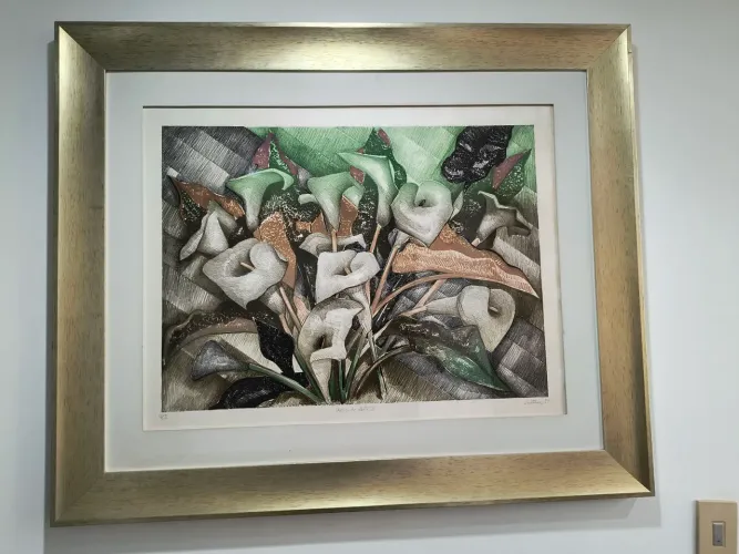 Quadro com moldura Copos de leite
