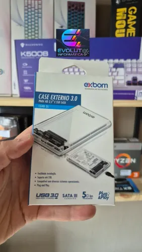 Case HD externo 2,5 polegadas, novo, lacrado, com garantia!