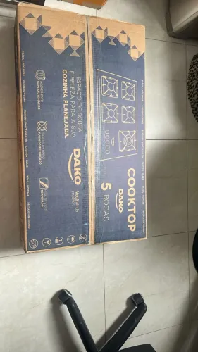 Cooktop 5 Bocas Dako Diplomata Mesa de Vidro Preto Bivolt