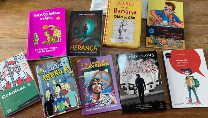 Kit com 9 Livros Infantojuvenis Usados - Diário de um Banana, Machado de Assis e Mais