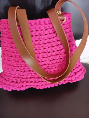 Bolsa malha crochê