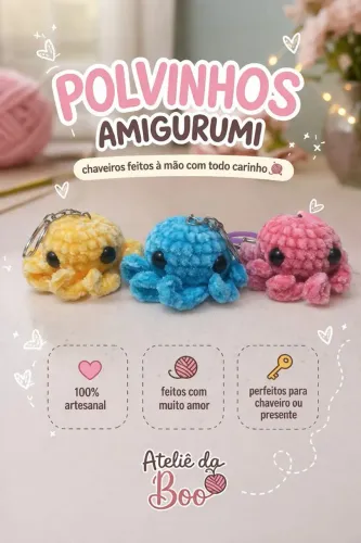 Chaveiro Amigurumi Polvo Peluciado