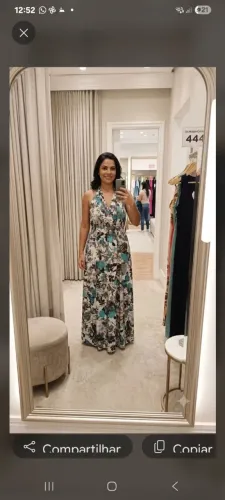 Vestido longo estampado ótimo estado usado