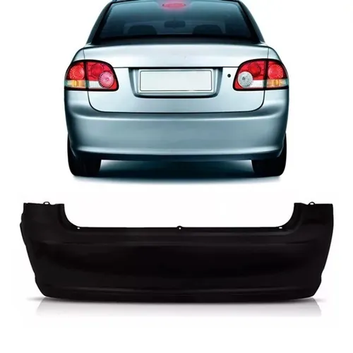 Parachoque Traseiro Chevrolet Corsa Classic 2011 a 2016 Preto Liso R2A