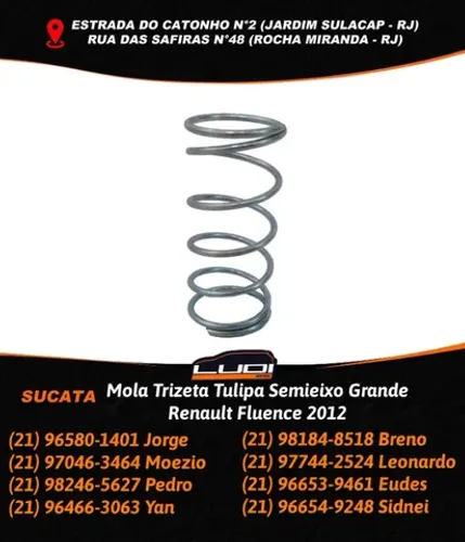 Mola Trizeta Tulipa Semieixo Grande Renault Fluence 2012