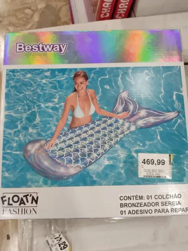 Colchão Inflável Bronzeador Sereia Iridescente