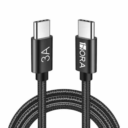 Cabo USB-C para USB-C  3A - Original 1Hora - 1.5 Metros - Trançado  - R$: 30,00  Cada