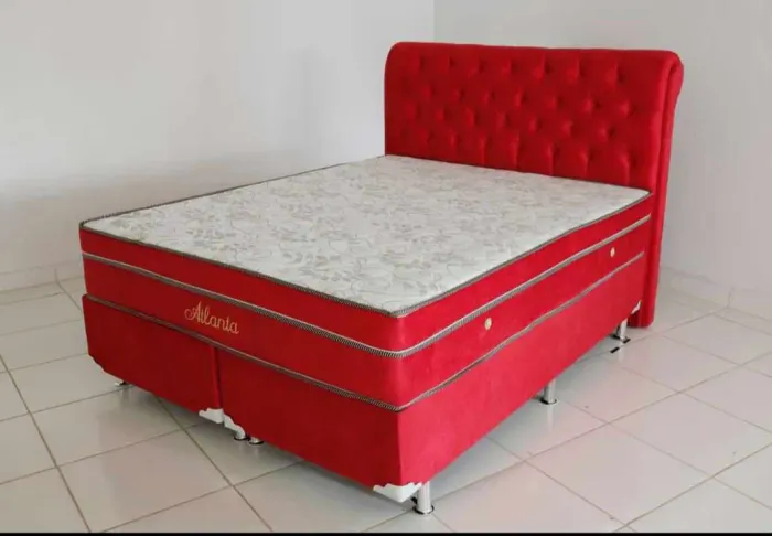 Cama Box base e colchão separado e com cabeceira