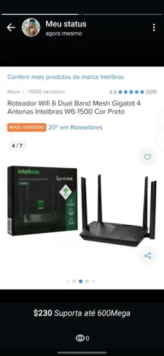 Roteador Wifi 6 Dual Band Mesh Gigabit