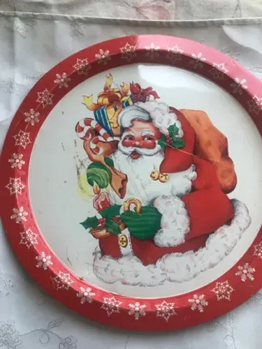 Bandeja de metal natalina