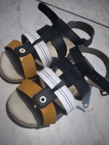Sandália Molekinho anatomic cinza e azul com velcro (aceito cartão de crédito e pix)<br><br><br><br>