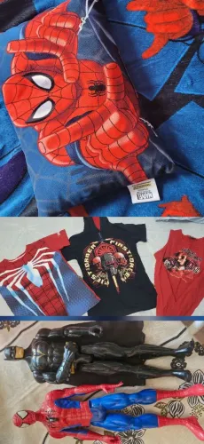 Kit blusas piticas, cobertor com almofada e bonecos 10Anos