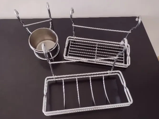 Kit Porta Utensílios Acessórios Inox para Cozinha
