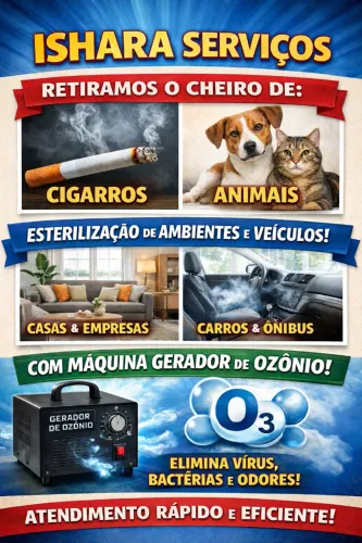 Elimino de Casa, Escritório e Carro - Cheiros de: Cigarro, Animais... ou Esterilização - C
