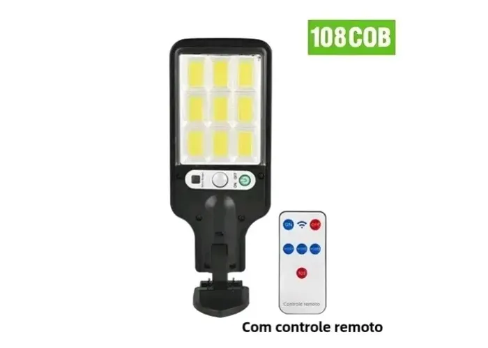 Impermeável...solar com sensor de movimento, 3 funções e controle remoto!