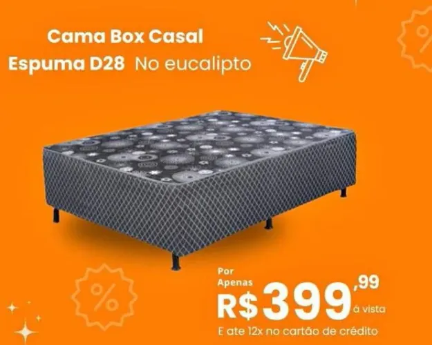 Cama Box Casal Aclopada 5 Centímetros de Espuma D28 R$399,99 Entrega Hoje!!