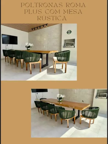 Mesa de Jantar Rústica com Cadeiras Roma Plus.