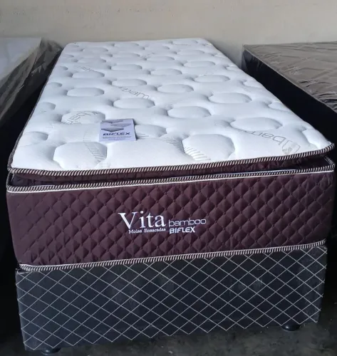 Cama solteiro com colchão molas ensacadas d33