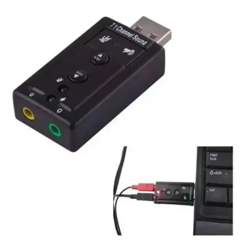 Placa Adaptador De Som Usb Áudio Pc- Novo