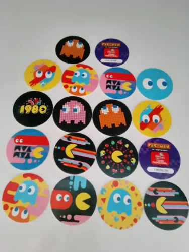 Tazos pac man da Elma chips colecionáveis