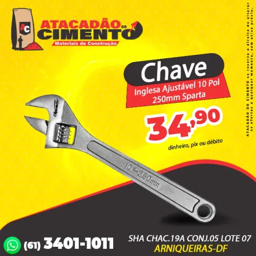 Chave Inglesa Ajustável 10 Pol 250mm Sparta