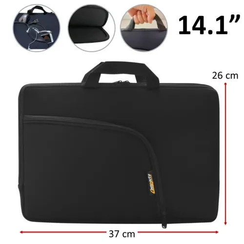 Capa Case Maleta para Notebook até 14.1" com Bolso, Preto - Compacto Capas