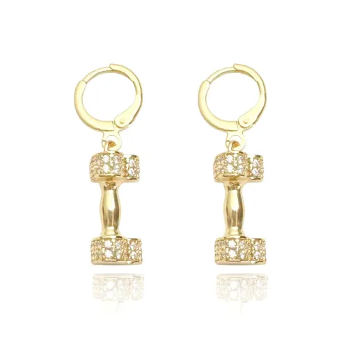 Brinco halter coração cravejado | Camadas em ouro