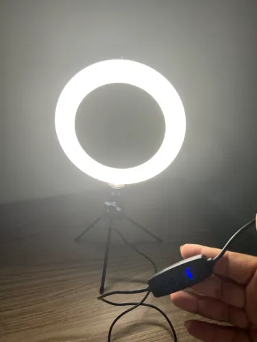 Ring Light Led Mesa Iluminador Pequena Tripé 6 Polegadas da 16cm 