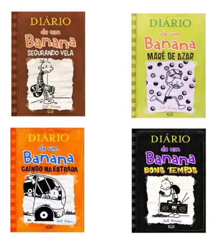 Kit C/4 Livros Diário De Um Banana 7, 8 ,9 E 10 ( Capa Dura ) 