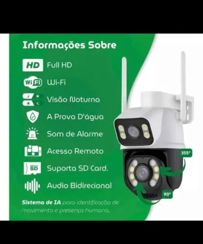 Câmera de Segurança Wi-Fi Duas Lentes - 360º