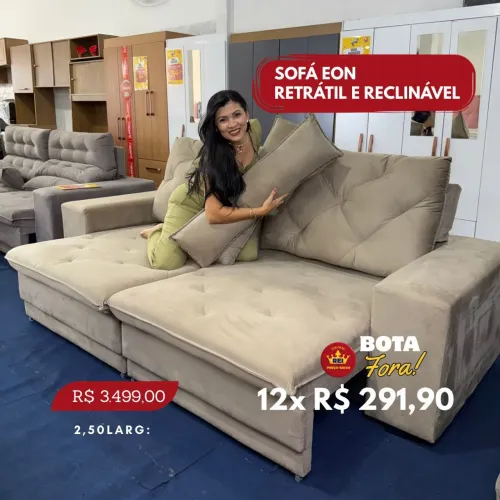 PROMOÇÃO URGENTE - Sofá RETRÁTIL RECLINÁVEL Várias Cores Disponíveis Eon