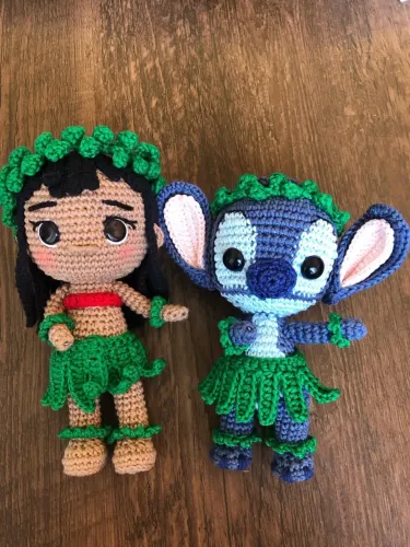 Bonecos Lilo & Stitch de Crochê