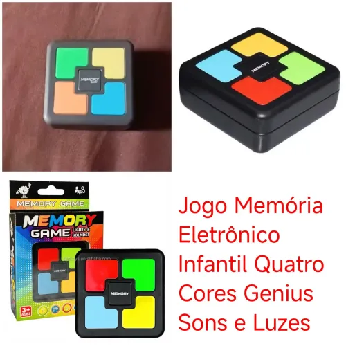 Jogo Memória Eletrônico Infantil 4 Cores Genius Sons e Luzes