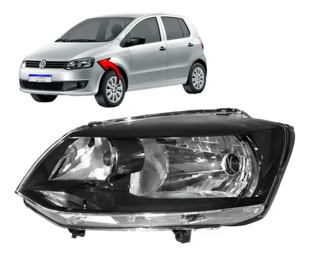 Farol Volkswagen Fox 2011 2012 2013 2014 Foco Simples L.e