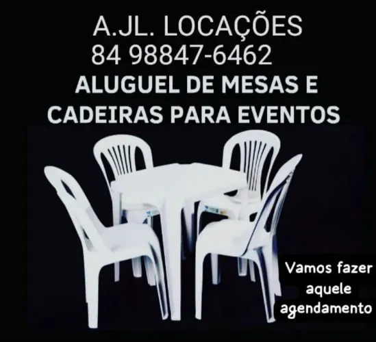 Aluguel de Mesas e cadeiras plásticas 