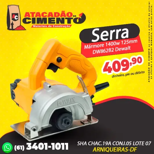 Serra Mármore 1400w 125mm DW862B2 Dewalt