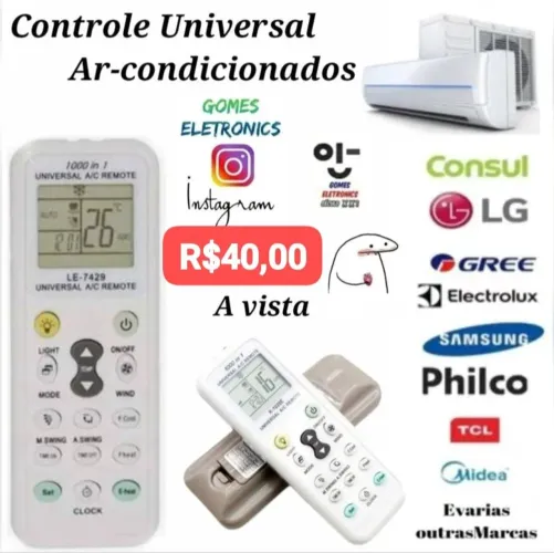 Controle Universal Ar-Condicionado - Diversas Marcas
